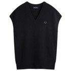 Fred Perry Men's Lambswool Knit Vest in Black
