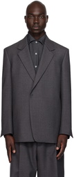 ZEGNA Gray Notched Lapel Blazer