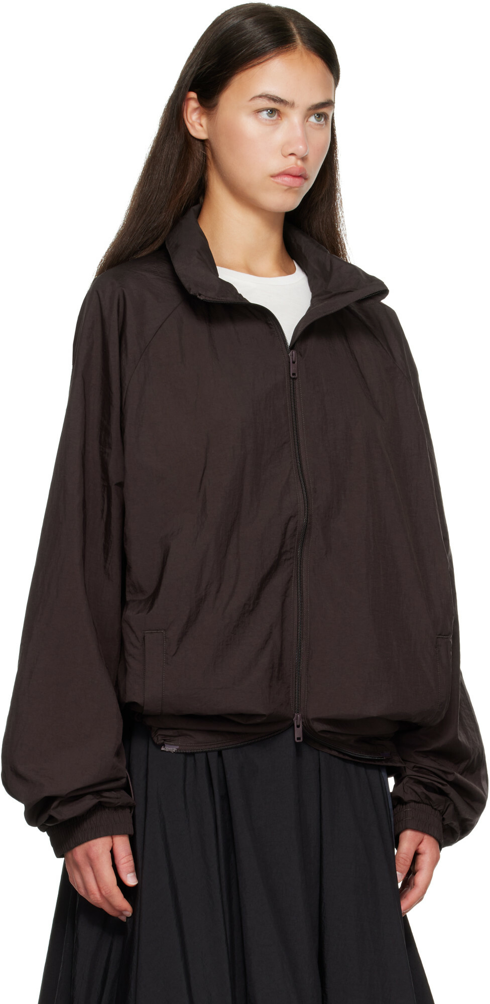 Y-3 Burgundy Gradient 3-Stripes Nylon Track Jacket