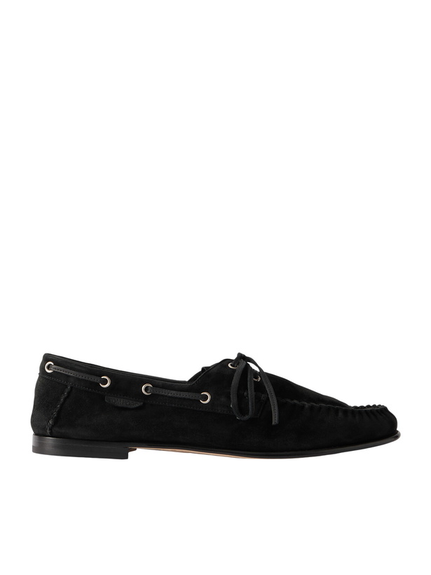 Photo: TOM FORD - Theo Suede Boat Shoes - Black