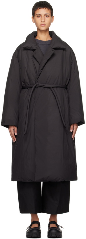 Photo: AMOMENTO Black Belted Down Coat