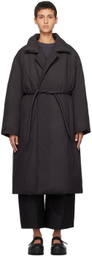 AMOMENTO Black Belted Down Coat
