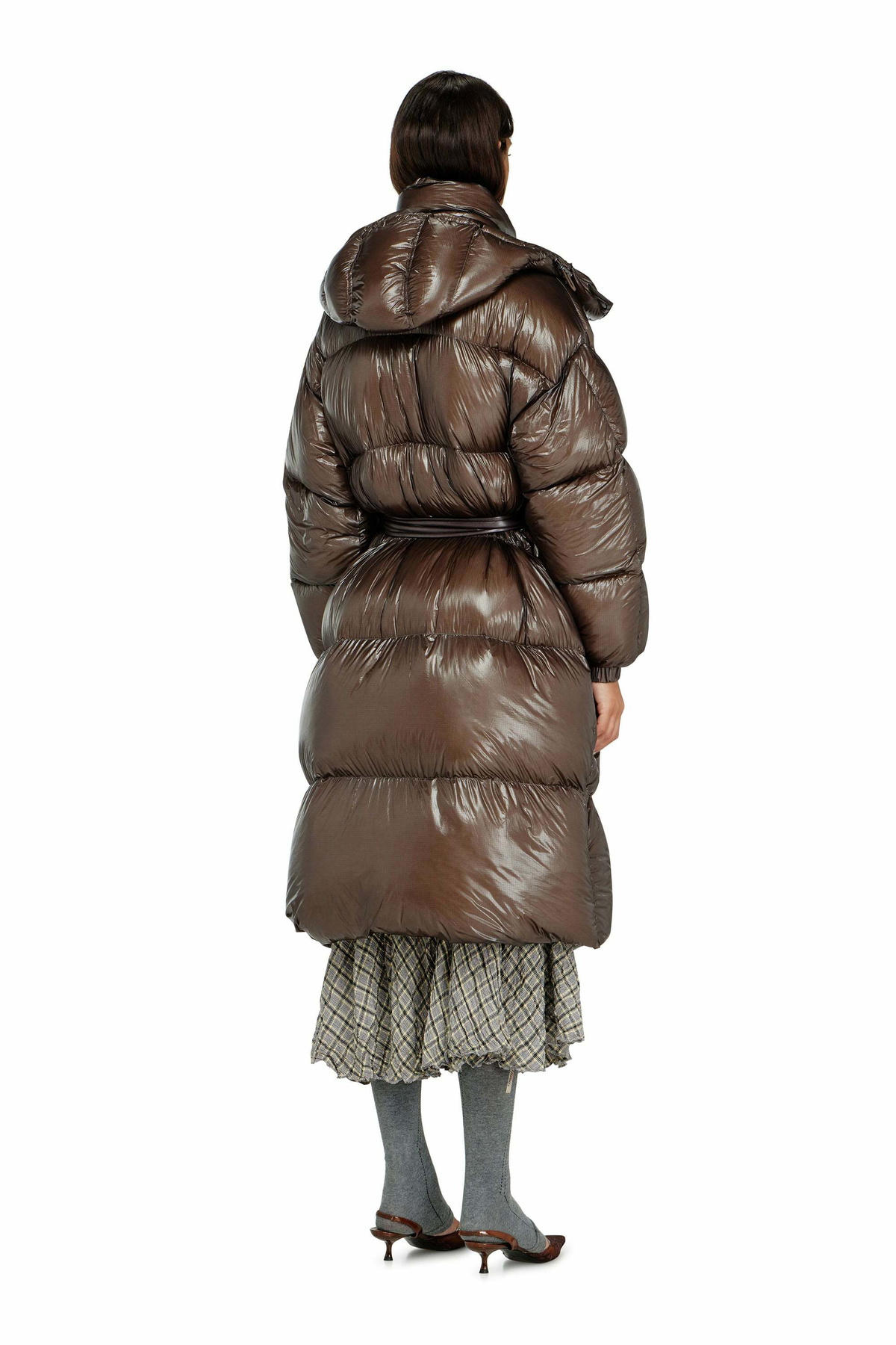 Diesel Down puffer coat in ultra-light ripstop - Winter Jackets Womens in Brown