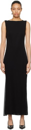 Helmut Lang Black Sheer Back Maxi Dress