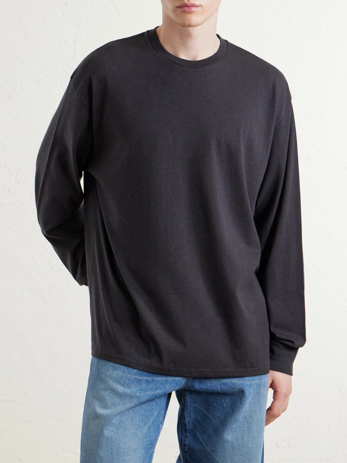 A.PRESSE - Cotton and Cashmere-Blend T-Shirt - Gray