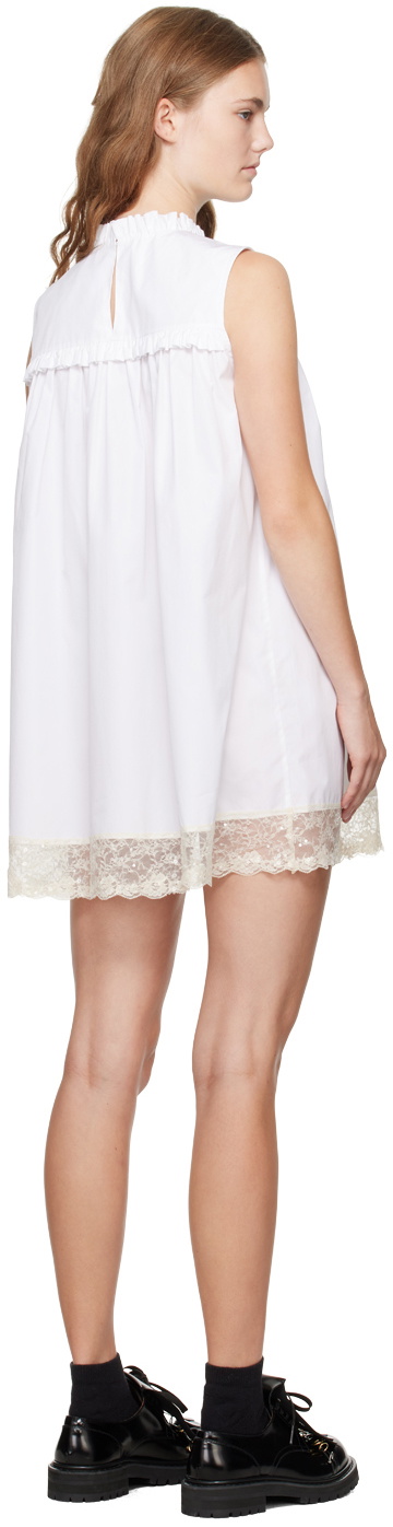 We11done White Lace Trim Minidress