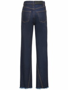 LANVIN - Twisted Denim High Waist Straight Jeans