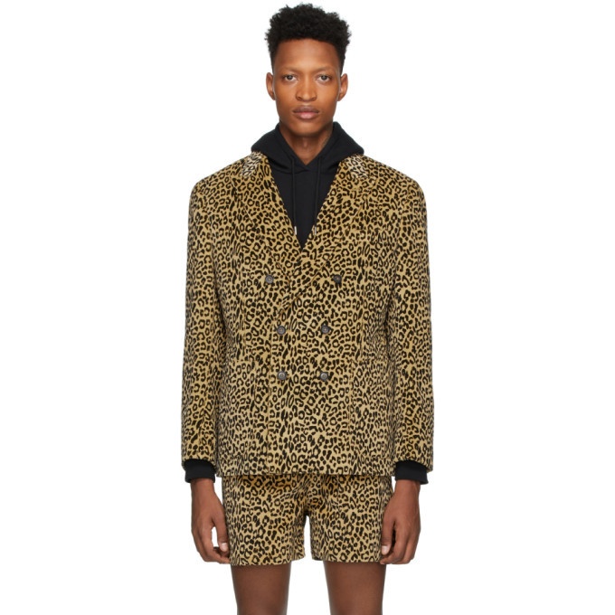 Photo: Noah NYC Brown Leopard Double-Breasted Blazer