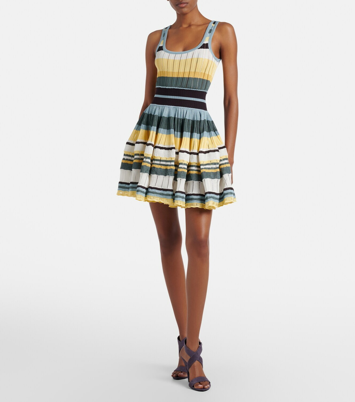 Alaïa Knitted striped minidress