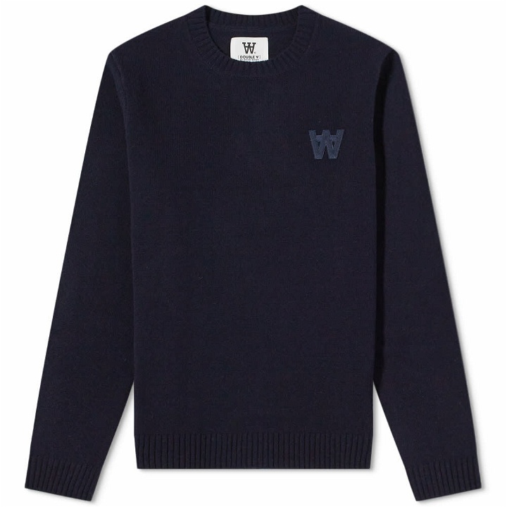 Photo: Wood Wood Men's Kevin Aa Crew Knit in Navy