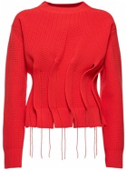 SACAI - Pleated Rib Knit Sweater