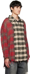 R13 Red & Beige Combo Check Shirt