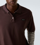 Miu Miu Layered striped cotton polo shirt