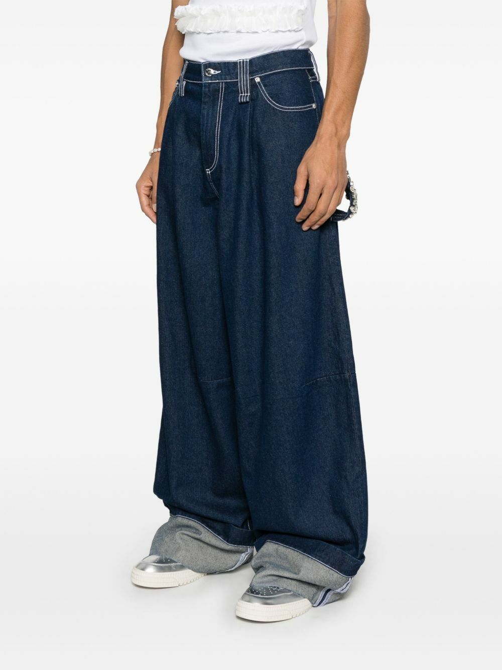Simone Rocha Blue Cotton Wide-Leg Jeans Simone Rocha