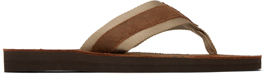 Polo Ralph Lauren Brown Vintage Bolt Flip Flops