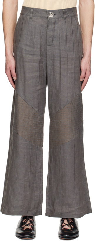 Photo: Solitude Studios SSENSE Exclusive Gray Stochastic Biker Trousers