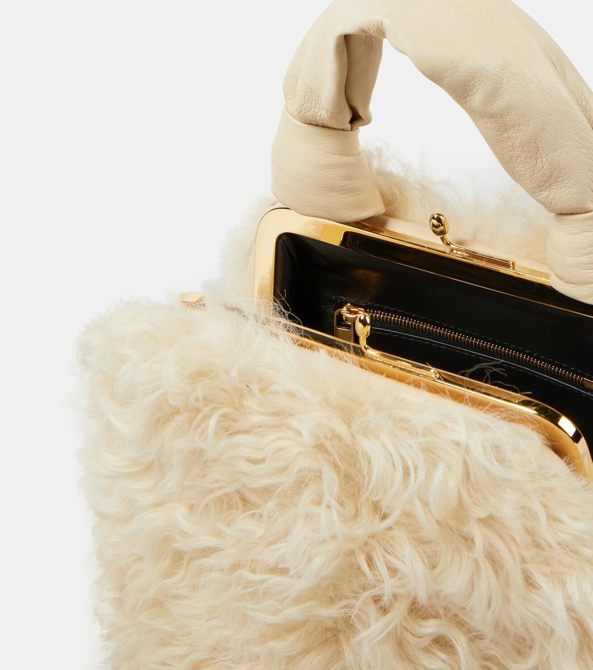 Jil Sander Goji Square Small shearling tote bag Jil Sander