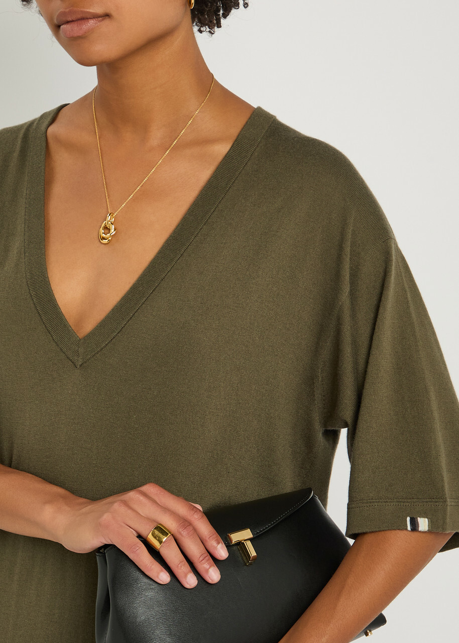 Extreme Cashmere n°410 Inda Cotton and Cashmere-blend Maxi Dress - Khaki - One Size