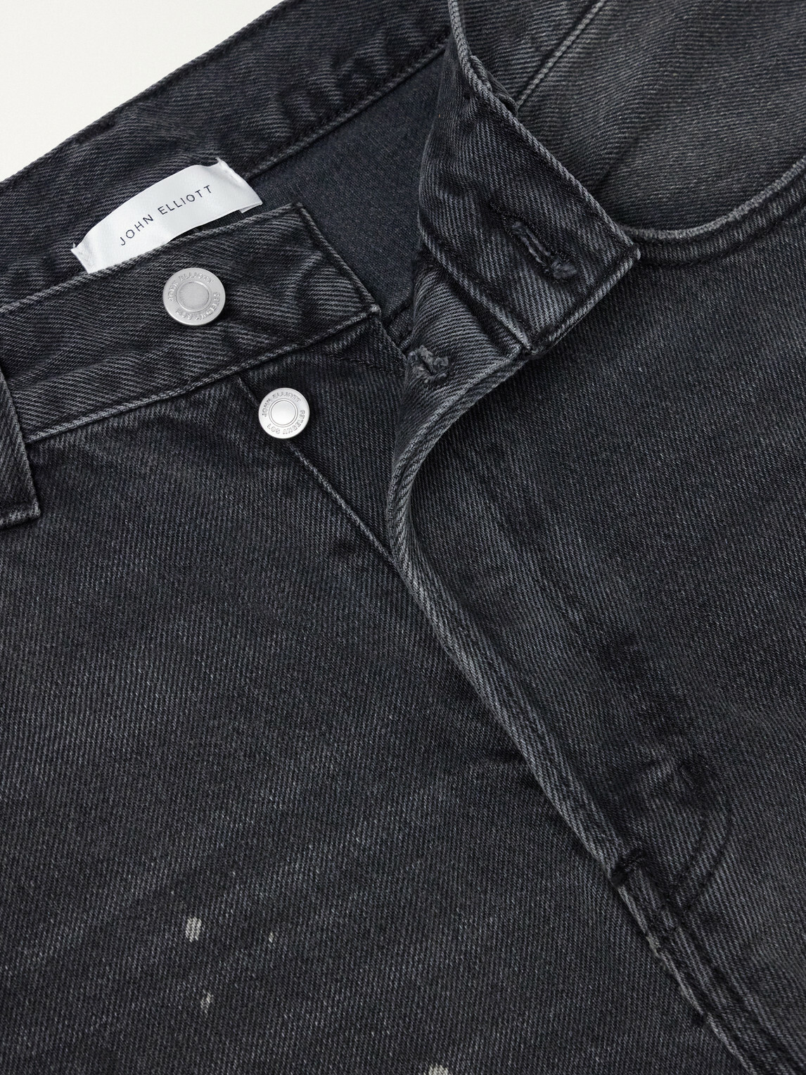 John Elliott - Straight-Leg Paint-Splattered Distressed Jeans - Black