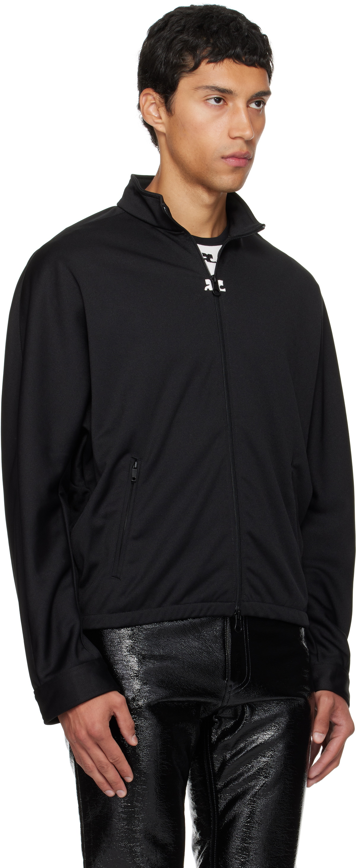 Courrèges Black Interlock Tracksuit Jacket