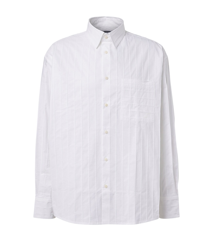 Photo: Jacquemus Camargue embroidered striped cotton shirt