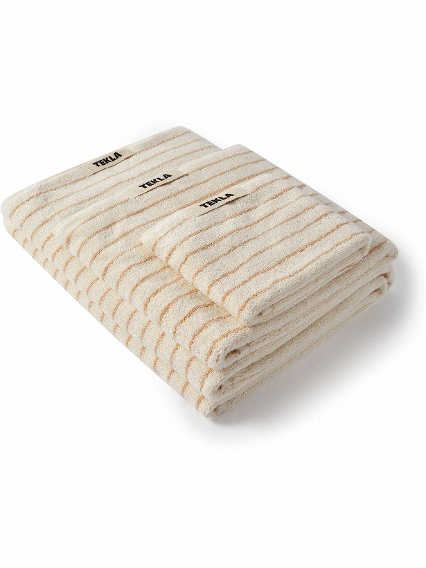 Photo: TEKLA - Bath Set of Four Striped Organic Cotton-Terry Towels
