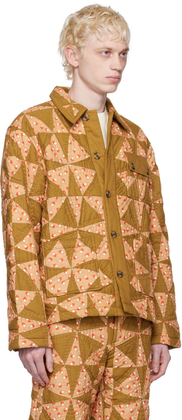 ジャケット・アウター BODE Kaleidoscope Quilt Jacket Bode Khaki & Pink Kaleidoscope Quilt Jacket Bode