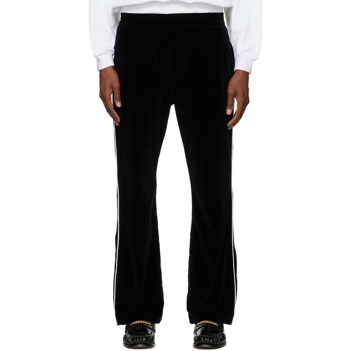 Ernest W. Baker Black Flare Leather Pants Ernest W. Baker