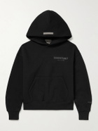 Fear of God Essentials Kids - Logo-Print Cotton-Blend Jersey Hoodie - Black