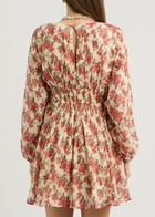 Free People Keep You Floral-print Cotton Mini Dress Red