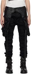 Julius Black Cargo Pocket Leather Shorts