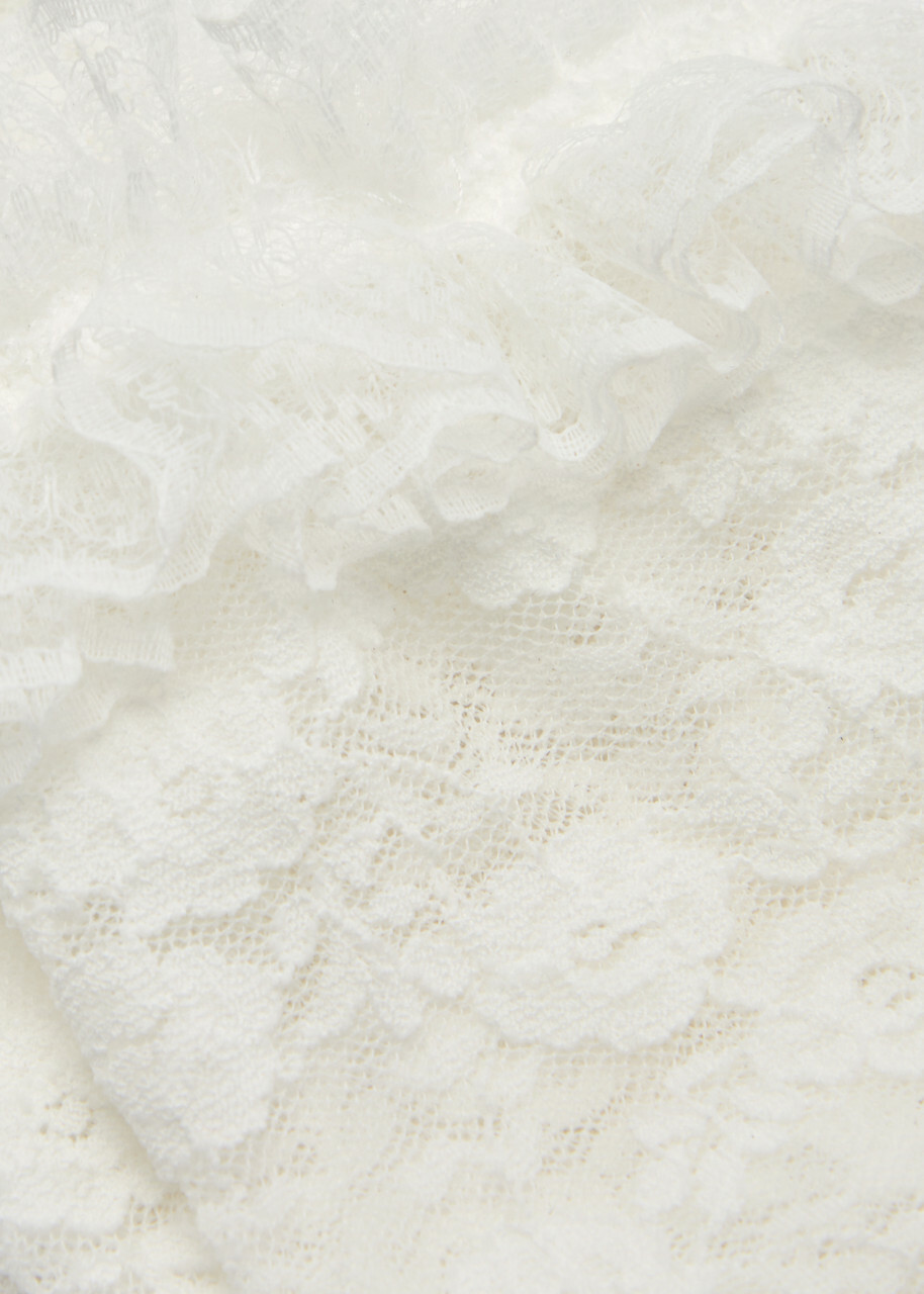 Self-portrait X Christopher Kane Ruffle-trimmed Lace Socks - White - One Size