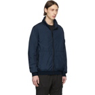 Stone Island Blue Nylon Zip-Up Jacket