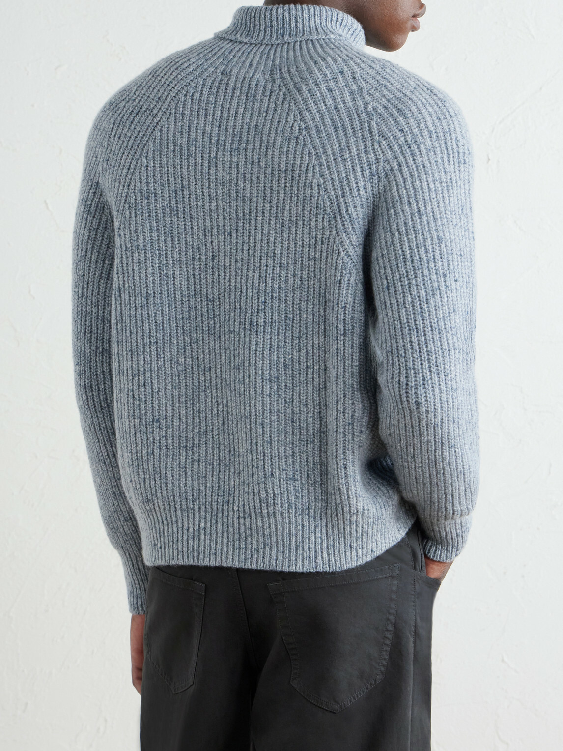 Inis Meáin - Boatbuilder Ribbed Cashmere Sweater - Blue