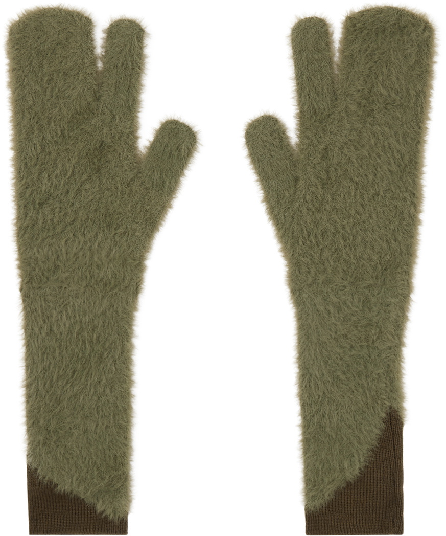【関税＆送料込み】Mm6 Maison Margiela Wool Gloves MM6 Maison Margiela: Black Contrast Stitch Gloves | SSENSE