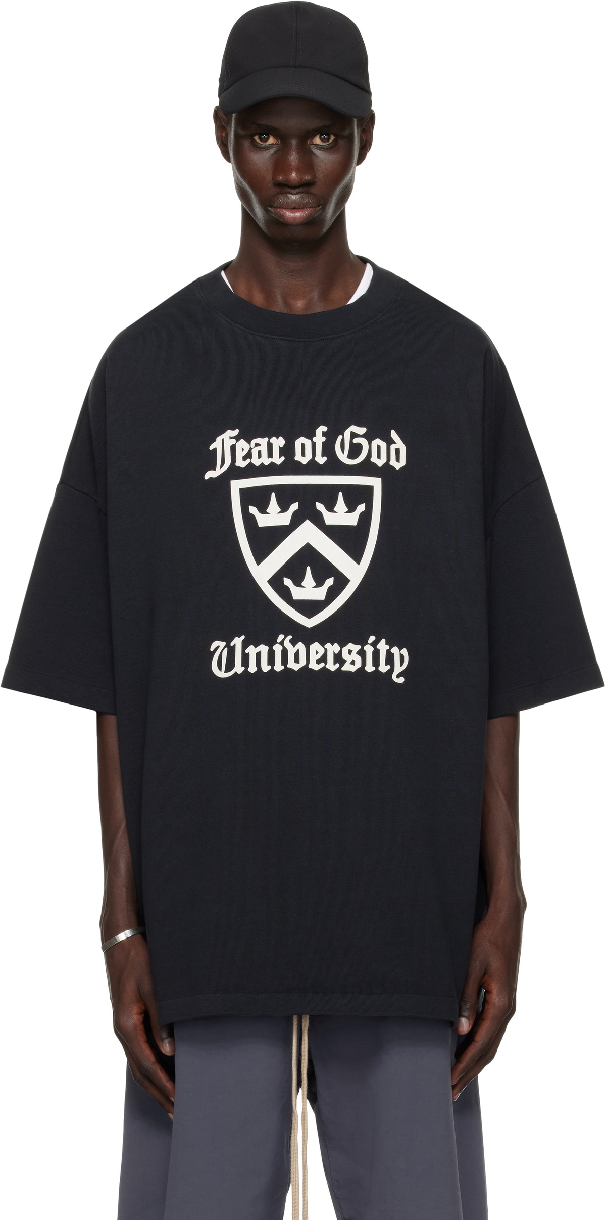 Fear of God ESSENTIALS Black Heavy Crewneck T-shirt Fear Of
