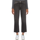 Amo Black Loverboy Relaxed Crop Straight Denim