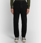 YMC - Black Déjà Vu Tapered Garment-Dyed Waffle-Knit Cotton Trousers - Black