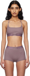 Versace Underwear Purple 90s Vintage Logo Ribbed Bra