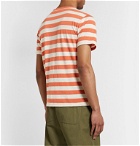 Armor Lux - Striped Cotton and Linen-Blend T-Shirt - Orange
