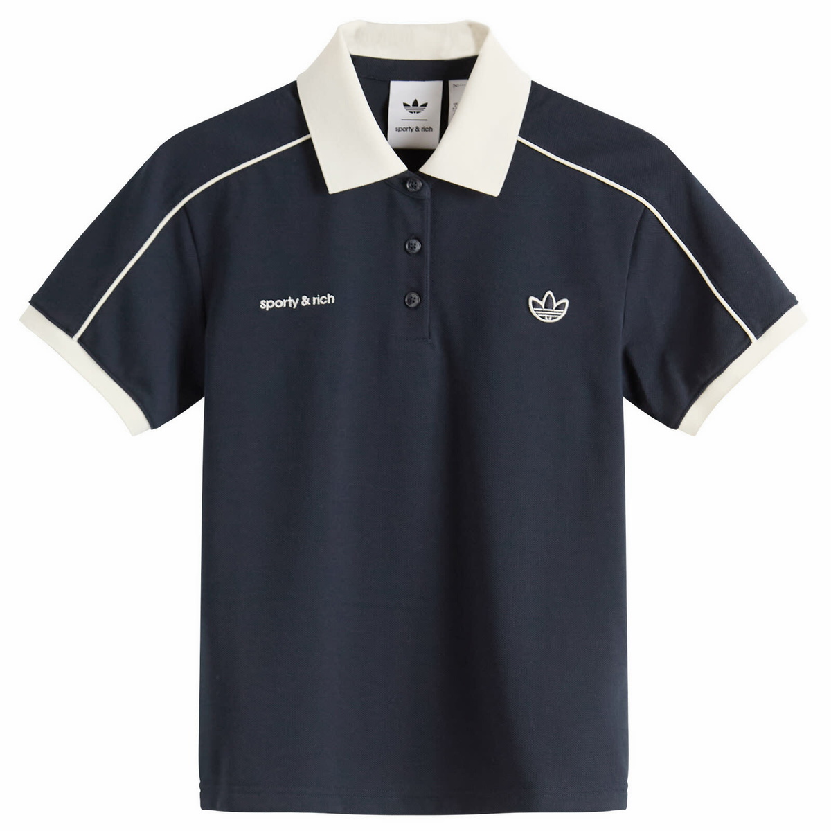 Adidas Women's x Sporty & Rich POLO T-SHIRT in Night Navy