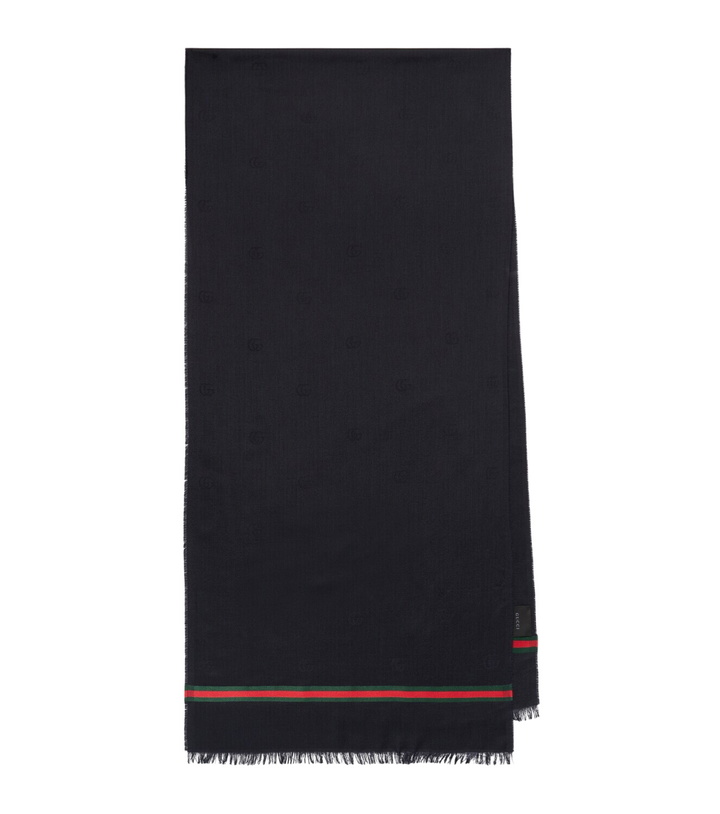 Photo: Gucci Web Stripe wool and silk scarf