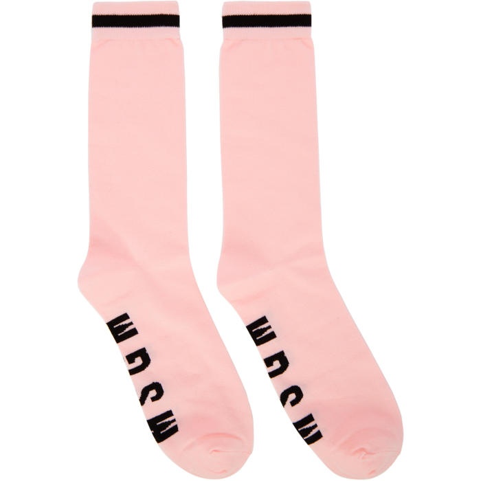 Photo: MSGM Pink Logo Socks 