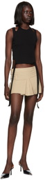 BONBOM Beige Pleated Miniskirt