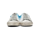 Golden Goose White and Blue Spray Superstar Sneakers