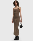 Rotate Birger Christensen Ribbed Maxi Dress Brown - Womens - Dresses