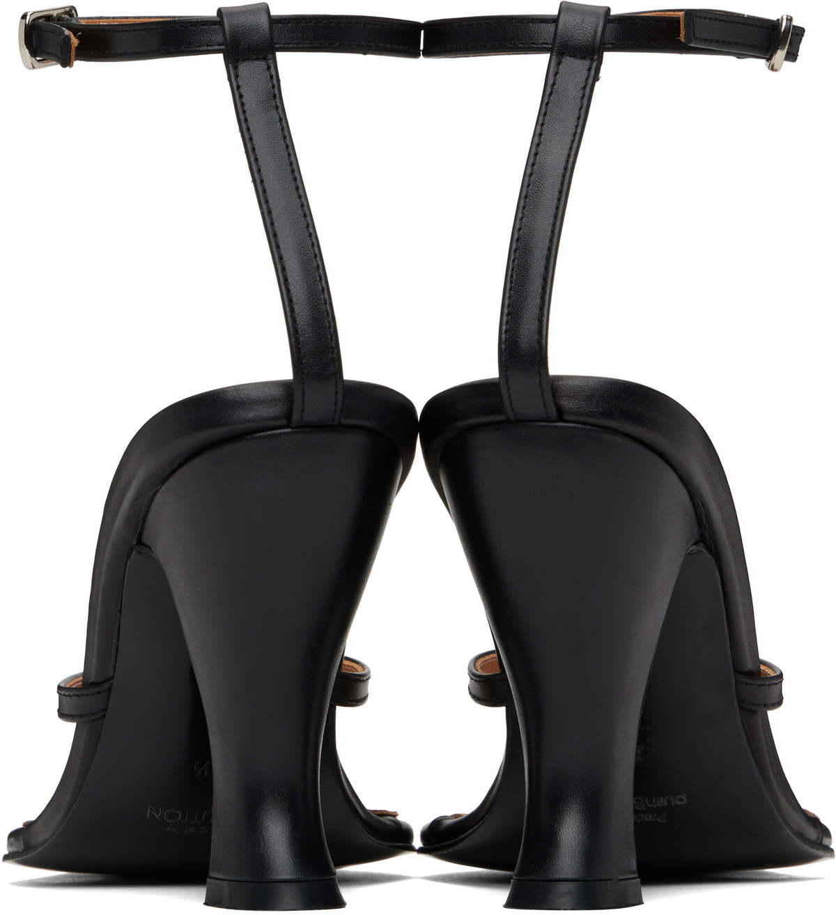 Pushbutton Black Pointy Heels