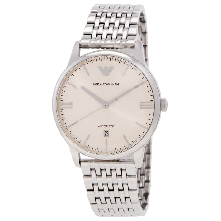 Photo: Emporio Armani Automatic Eggshell Sunray Dial Mens Watch AR60082