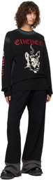 We11done Black Destroyed Color Block Lounge Pants