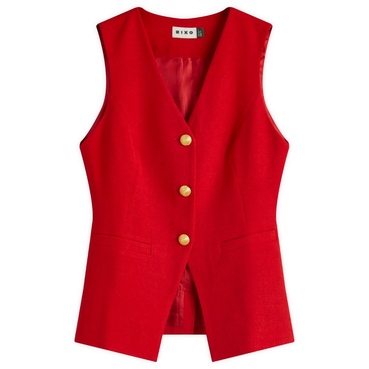 RIXO Women's Ingrida Tailored Vest Top in Red